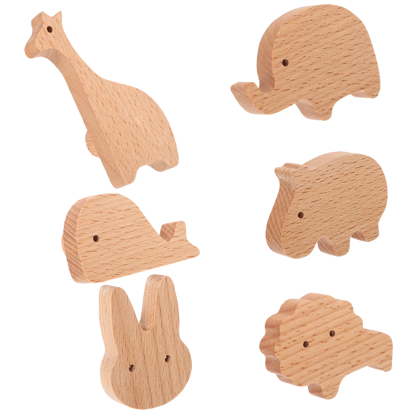 

6Pcs Animal Appearance Cabinet Door Knobs Small Smooth Wooden Pulls for Kitchen Cupboard Drawers Kitchen Cupboard Door Handles