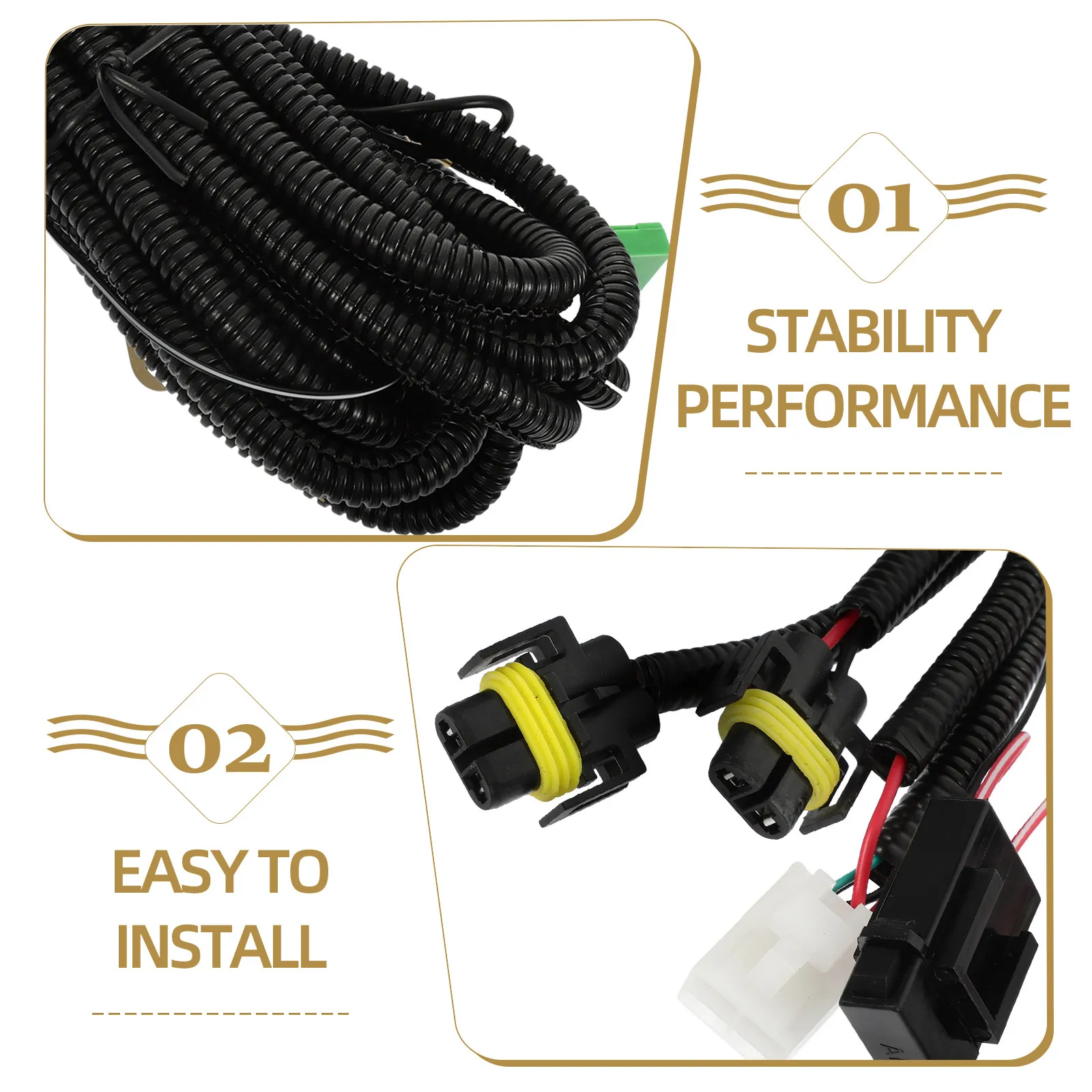 Fog Light Switch Wiring Harness Kit Car Electrical Assembly Wire Connector Relay Replacement Vehicle Accessories