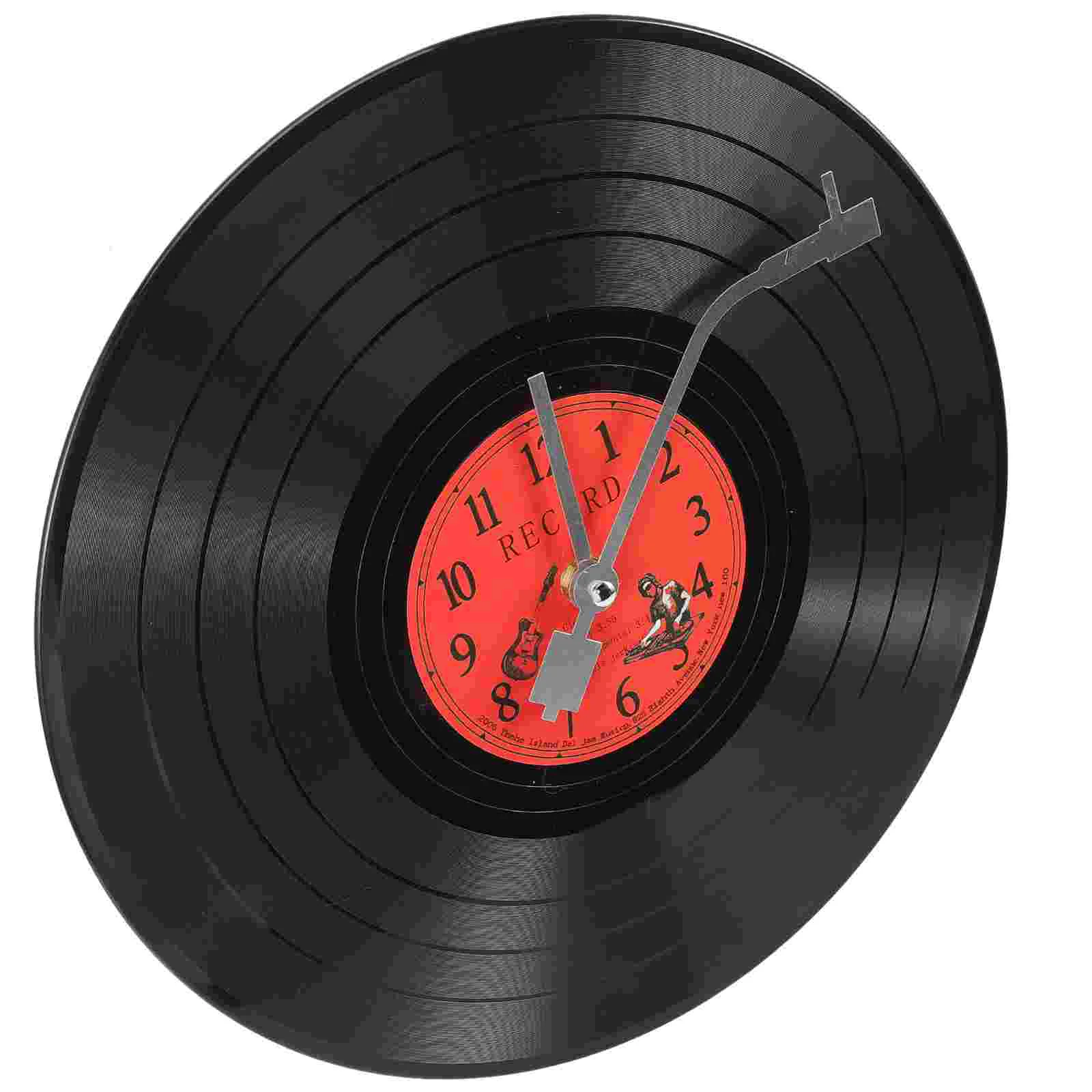 Clock Wall Vinyl Record Music Decor Hanging Records Minimalist Office Decorative Clocks Country Vintage Cute Cafe