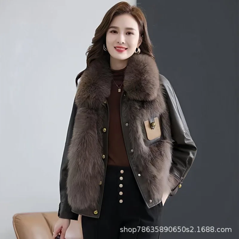 Fur Coat Overwear Women 2025 New Jacket Winter Fox Fur Coat with Thicken Parkas Lining Warm Elegant Trendy Top Fashion Outcoat