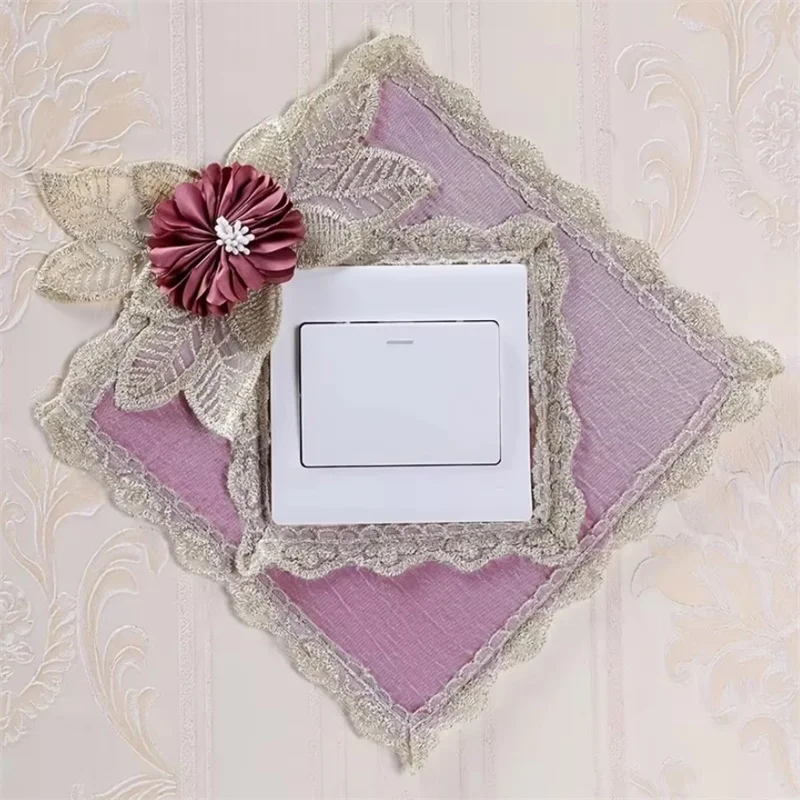 

European Style Lace Embroidery Switch Protective Cover Fashionable Home Switch Plate Decorative Cover New Switch Socket Cover