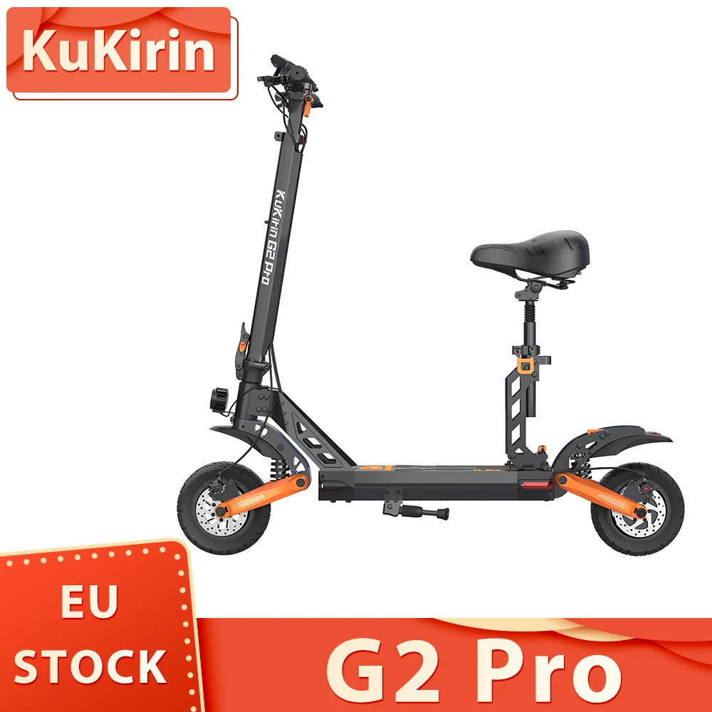 KuKirin G2 Pro Folding Electric Scooter 600W Brushless Motor 9 Inch Pneumatic Tire 48V 15AH Battery Max Speed 45km/h with Seat