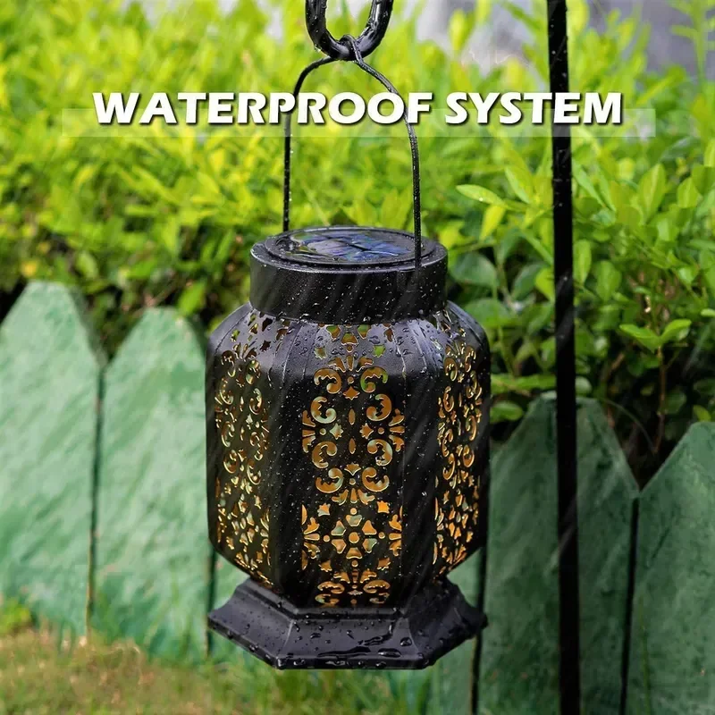 Solar Lighting Palace Lanterns Metal Waterproof Table Lights Retro Outdoor Garden Garden Decorative Lamps