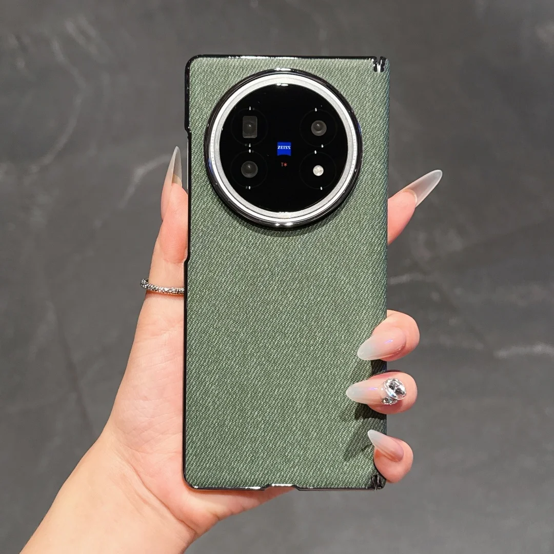 

For Vivo X Fold 5 Case Protective Shell Back Cover Fashion Denim Magsafe Cover Protector Mobile Phone Cases