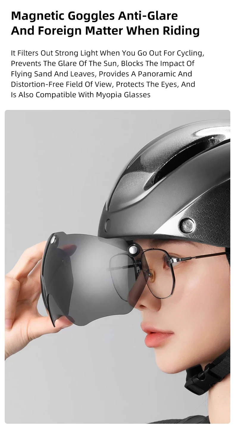 Rockbros Fahrrad helm Brille Männer Frauen integral geformte MTB Fahrrad helm leichte Mountainbike Helm Rücklichter – Detail 10