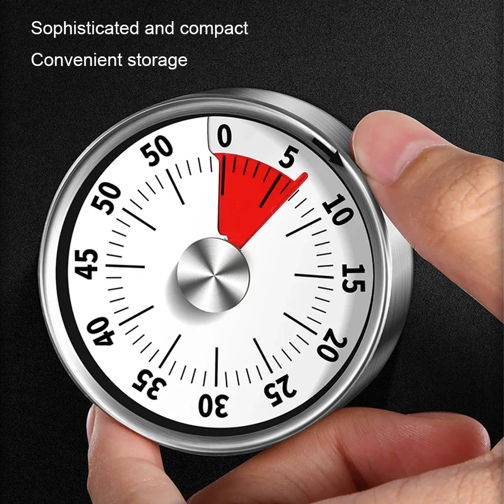 مؤقتات عد تنازلي ميكانيكية مع دعم مغناطيسي ، ساعة توقيت بصرية لمدة 60 دقيقة ، ساعة من الفولاذ المقاوم للصدأ ، تذكير بالعد التنازلي للأطفال والبالغين