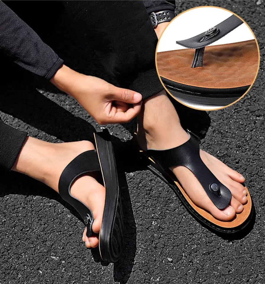 

Summer Beach Slippers Men Soft Sole Home Slides With Arch Support Flat Flip Flops Mens Cozy Casual Bedroom Sandals