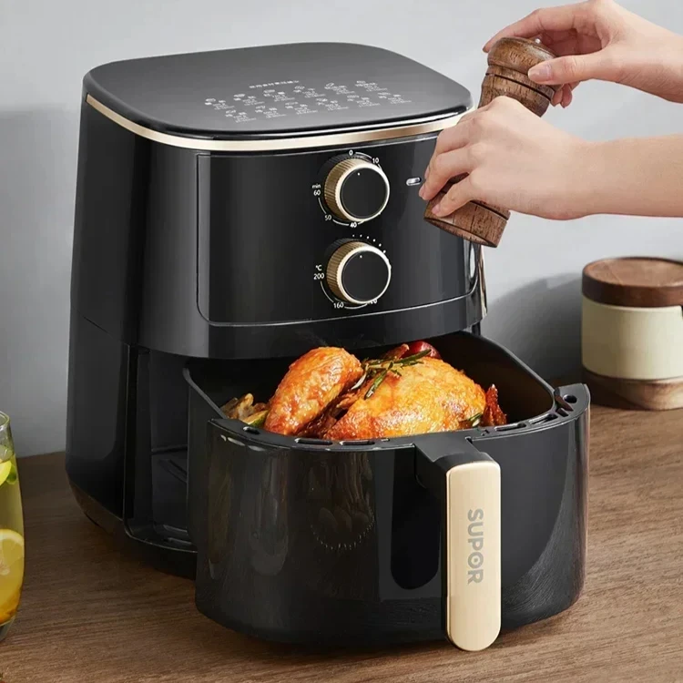 

Бытовая воздушная фритюрница Supor, 4,5 л, большая емкость, без масла, автоматическая умная электрическая фритюрница, многофункциональная