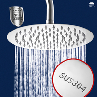 6/8 Inch Round Square 201/304 Stainless Steel Ceiling Shower Head Rain Top Rainfall Chrome Toilet For Bath Bathroom Accessories