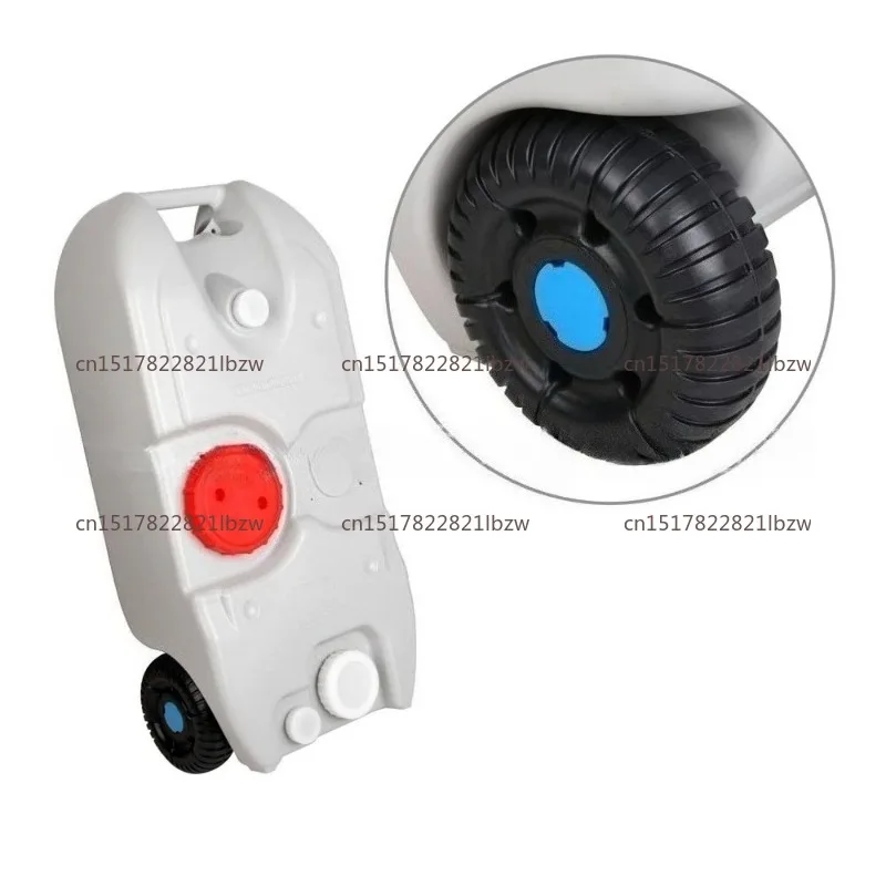 Outdoor Wheeled Mobile Plastic Water Tank 25L 40L Portable RV Camping Clear & Waste Water Storage Container