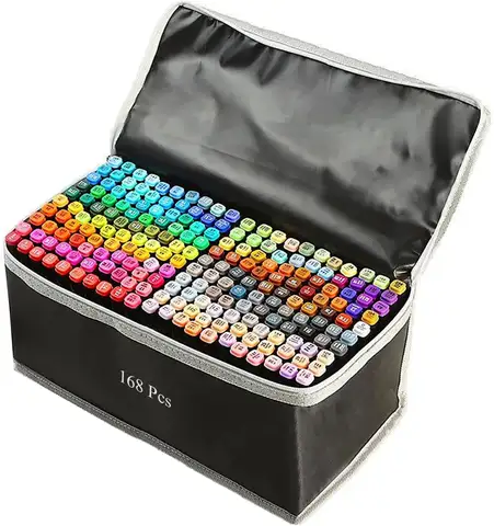 168 Colors Alcohol Markers, Artist Drawing Art Dual Tip Markers, Art Markers Pens Dual Tips Pen For Drawing Sketching Coloring Illustration, Professional Graphic Marker Set