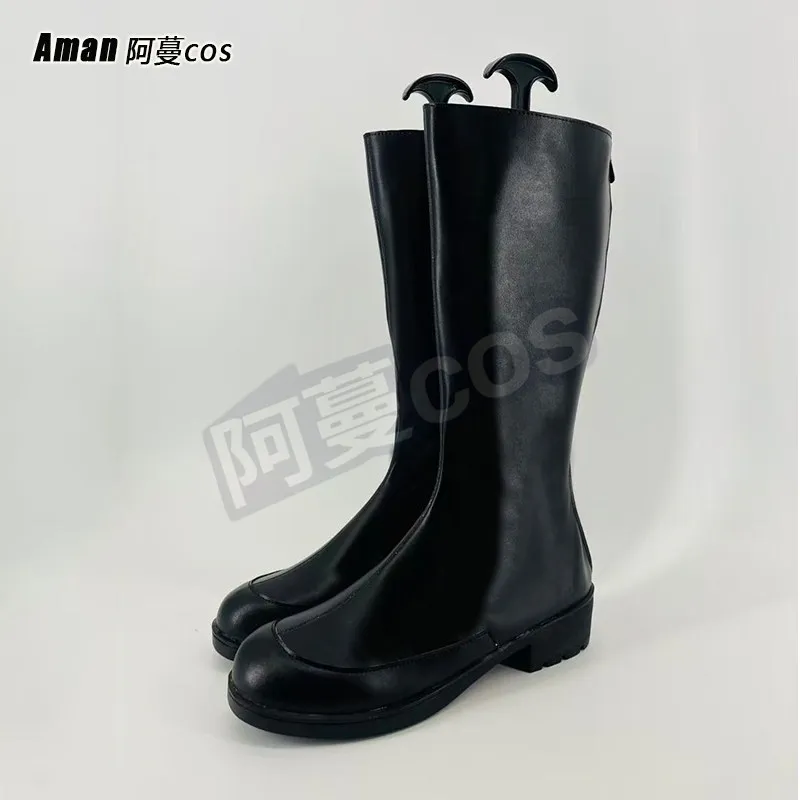 Anime GACHI AKUTA ‌ ‌ Zanka Cosplay Scarpe Stivali per Donna Uomo Scarpe da festa di carnevale di Halloween Stivali neri in ecopelle fatti a mano