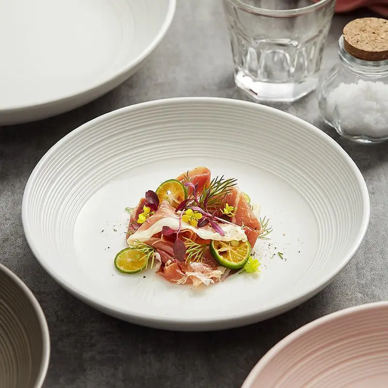 

Роскошный набор керамических тарелок, элегантная посуда, глубокие миски для супа, салатная посуда, посуда высокого качества