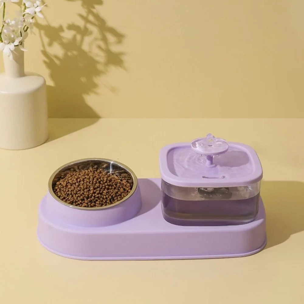 Dry Wet Separation Automatic Water Dispenser Durable Sturdy Cat Automatic Feeder Bowl Noise Reduction Design High-quality