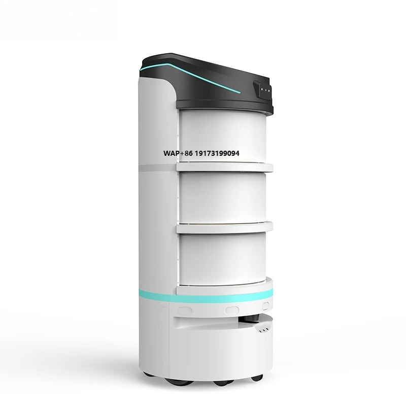 Popular Reeman Contactless Food Delivery Robot Stainless Steel 100kg Payload Driverless Restaurant System Commercial Series Made