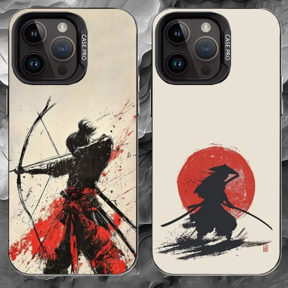 

B-bushido Phone Case For iPhone 17 16 15 14 13 12 11 Pro Max Plus Silver Matte Black Cover