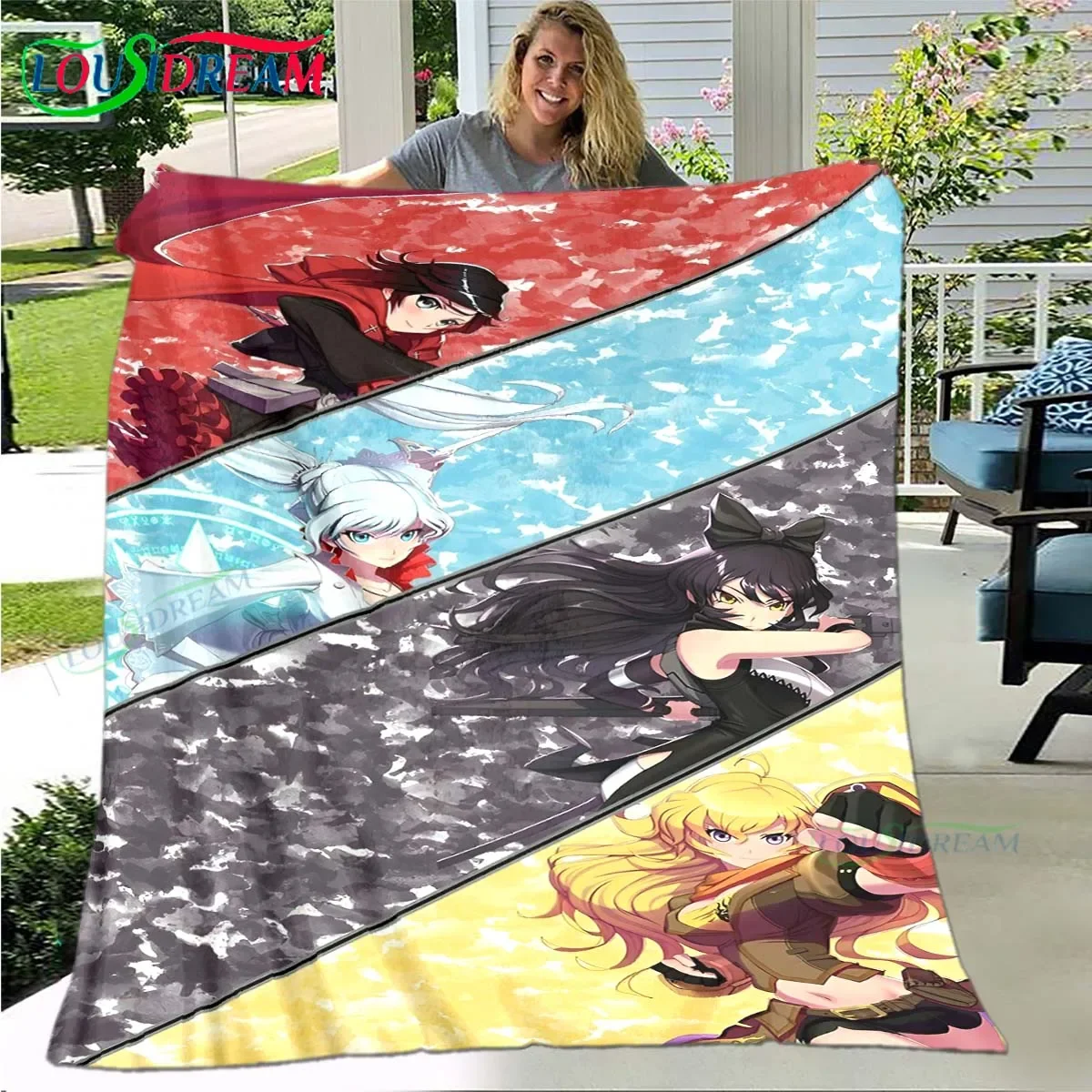 

3D Fashion Cartoon R-RWBY Four Seasons Blanket Sofa Cover Travel Bed Plush Blanket Travel Office Break Blanket Gift