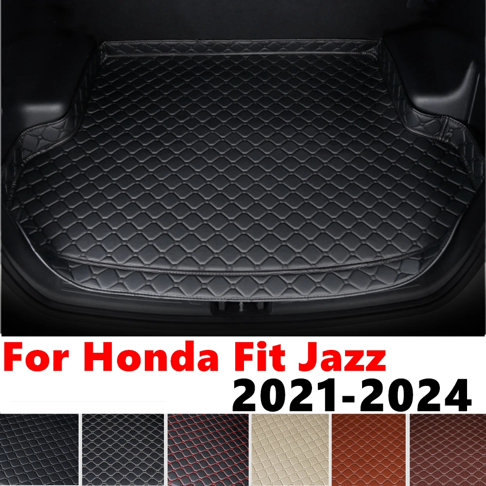 High Side Car trunk mat for Honda Fit Jazz 2024 2023-2021 Tail Boot Tray luggage Pad Cover Rear Cargo Liner Interior Accessories