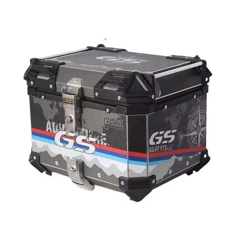 Factory Hot Selling 45L 55L Aluminum Motorcycle Helmet Box Trunk Top Case Travel Lage Storage Box For  r1200gs adventure 1200 gs