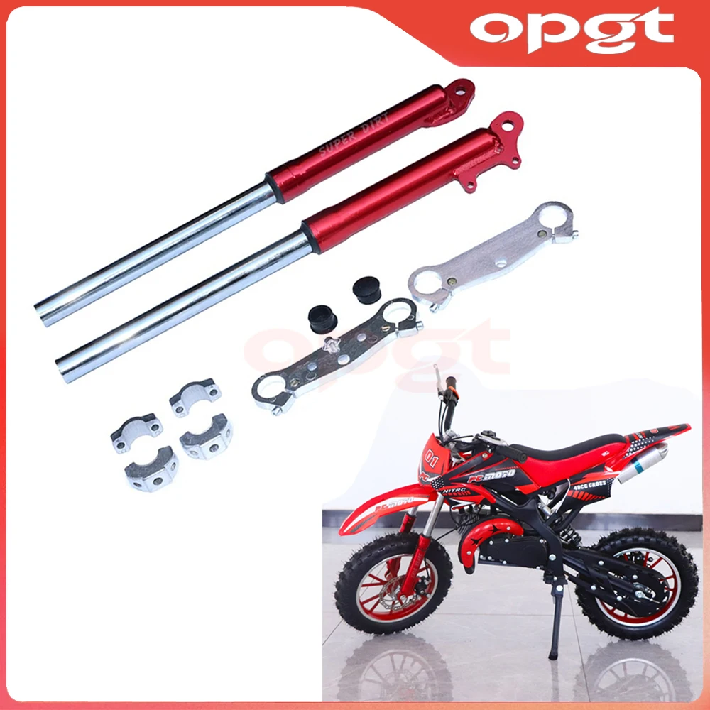 

Передняя вилка OPGT для мотоцикла, 510 мм, амортизационная, 25 мм, для 47cc 49cc 2-тактных мини-мотоциклов, детских мотоциклов, питбайков.