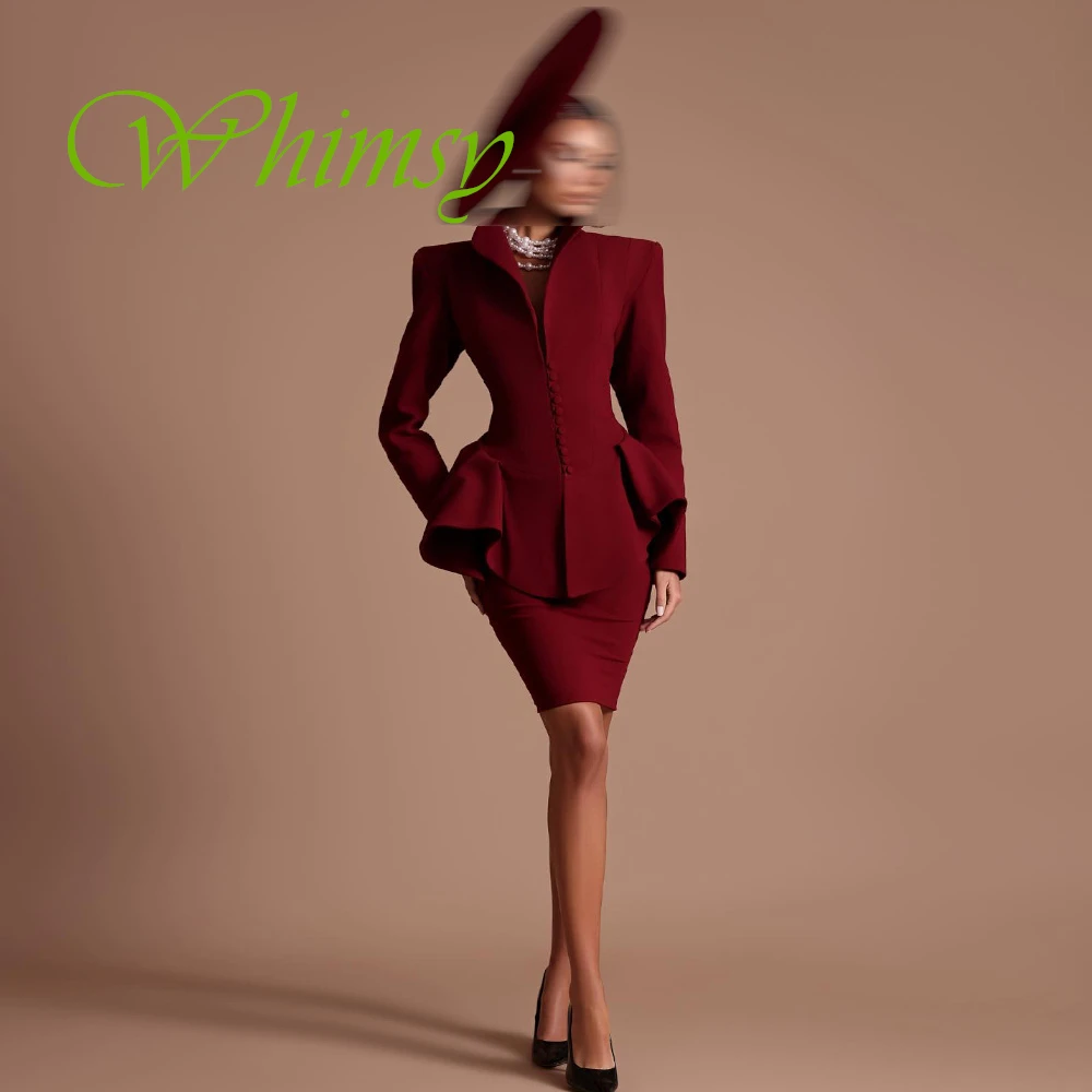 Vestido de noche personalizado de lujo con cuello en V, vestidos clásicos de manga larga para fiesta de bienvenida, botones delicados, vestidos para ocasiones a medida