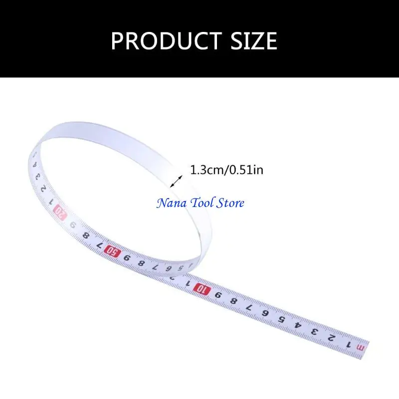 31GJ Adhesive Measuring Tape, Removable Adhesive Measuring Tape,Steel Metric  Tape Measure for Home or Office Use