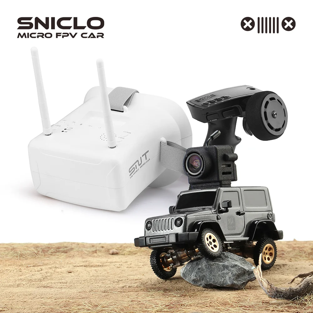 Sniclo 1:64 3010 Wrangler Mircro Car Off-Road FPV Car with Goggles 4WD Car Remote Mangetic Removable FPVBOX Simulation Drift