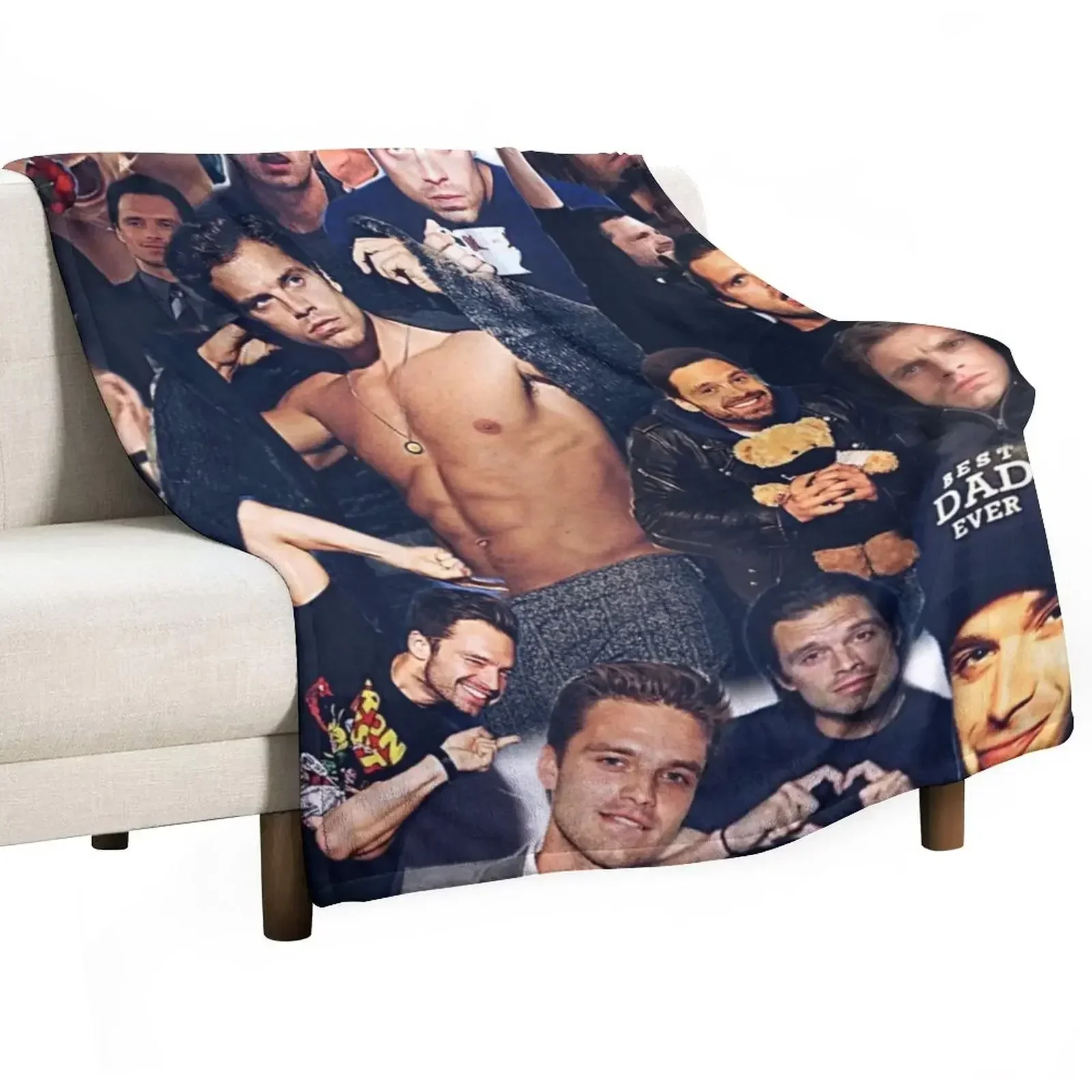 

Sebastian Stan (collage design) Throw Blanket Sofa Throw Custom For Decorative Sofa Blankets