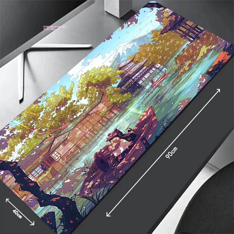 Gamer Mousepad Bright Colors Chinese Syle Mouse Pad Mouse Mat Natural Rubber Desk Rug PC Desk Mats Design Mousepads 100x50cm