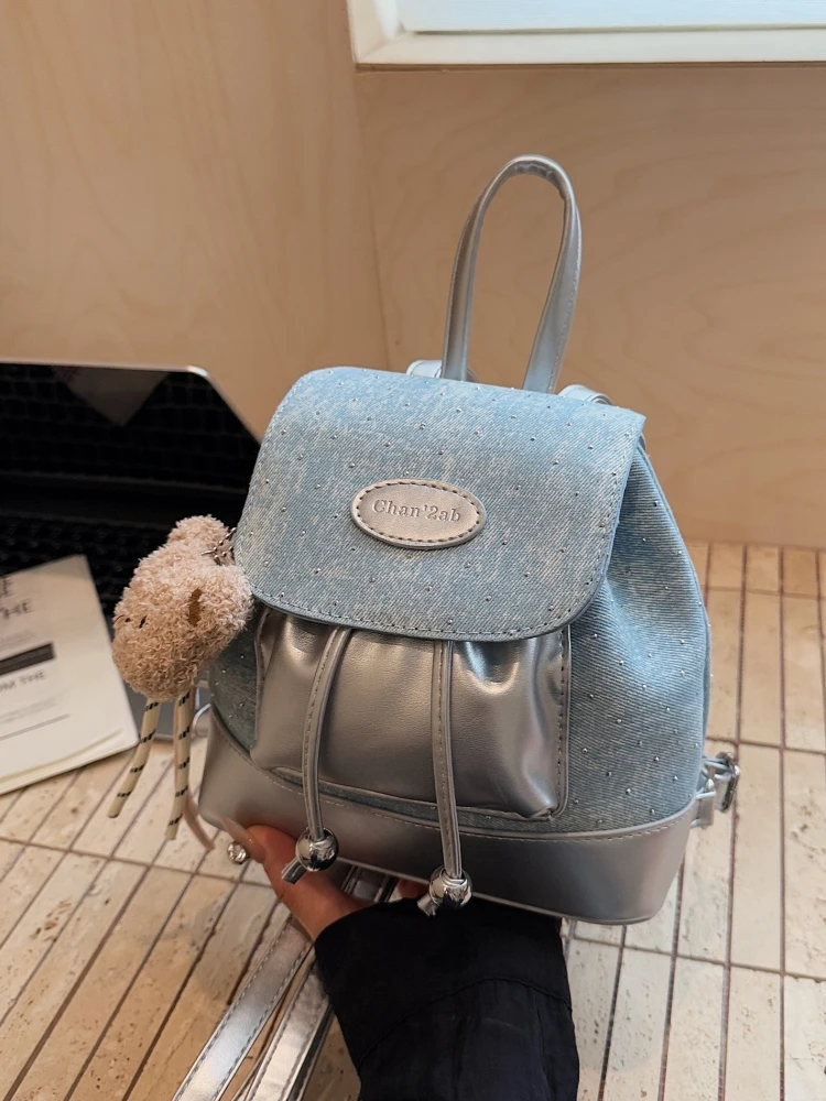 Cute Girl Commuter Simple Stylish Summer New Arrival Backpack Fashionable Shoulder Bag Street Cool Style Polyester Material