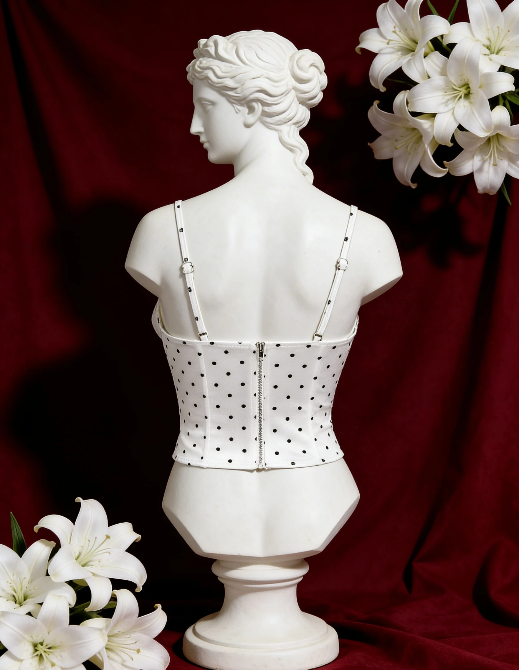 【 Fragments.SPECIAL LINK:THE MASCOT'SLITTLE GIFT.】Hot Sweetie Dot Print Slim-Fit White Camisole