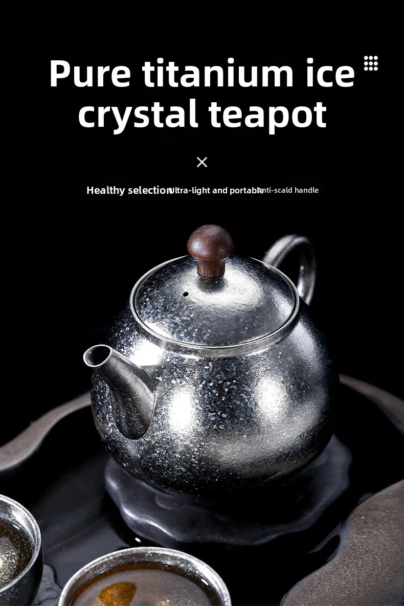 Pure Titanium Xishi Pot, High-grade Thickened  Pot, Tea Maker, Outdoor Camping, Portable Travel, Pure Titanium Tea Set