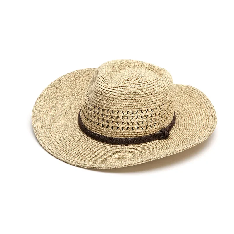 Summer Big Head 62cm Straw Hat Men Outdoor UPF 50+ Sunscreen Sun Hats Women Big Size Panama Beach Windproof Rope Large Hats