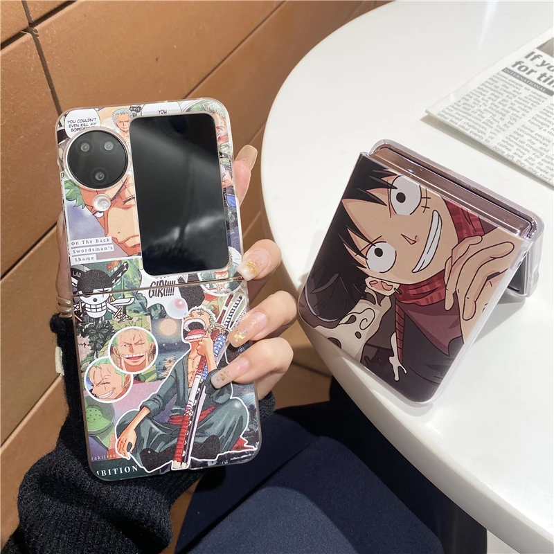 

Anime One Piece Zoro Luffy Dragon Ball Goku 40s Style For Oppo Find N2 Flip N3 Flip Cover Phone Case Toy Gift