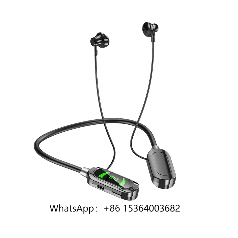 

TJXL-Live Stream Wireless BT 5.3 Neckband LED Earphones with Real-Time Mic for Sports & Karaoke Gym Running-jl Chipset
