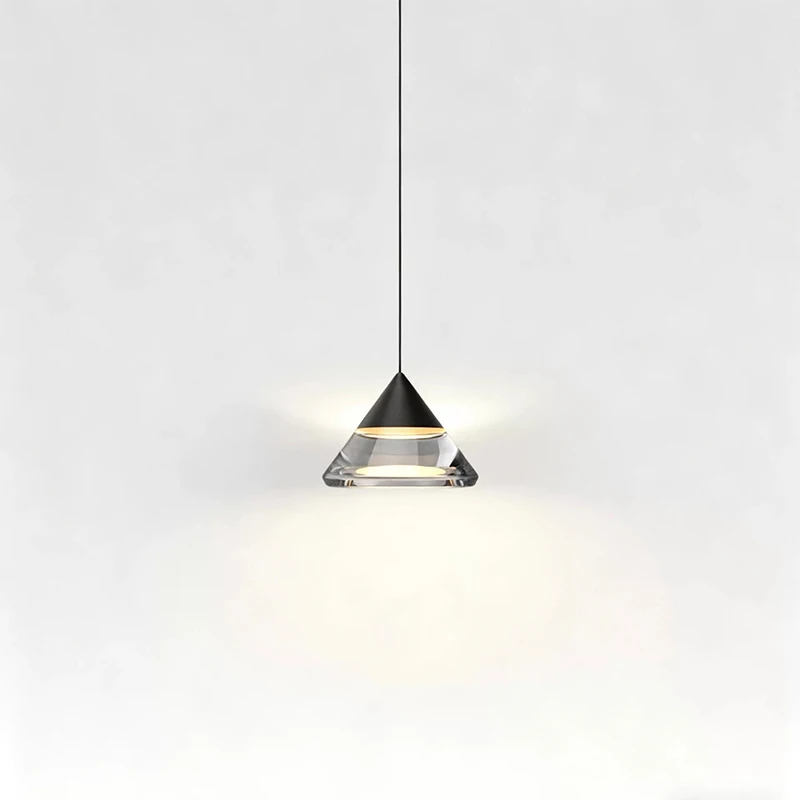 

Modern LED Bedside Pendant Lamp Conical Living Room Decorative Lights Stairwell Ceiling Chandelier Remote Dimming Hanging Lamp