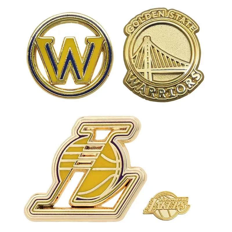 NBA officiële echte basketbalteam badge broche Lakers Warriors basketbalaccessoires souvenir