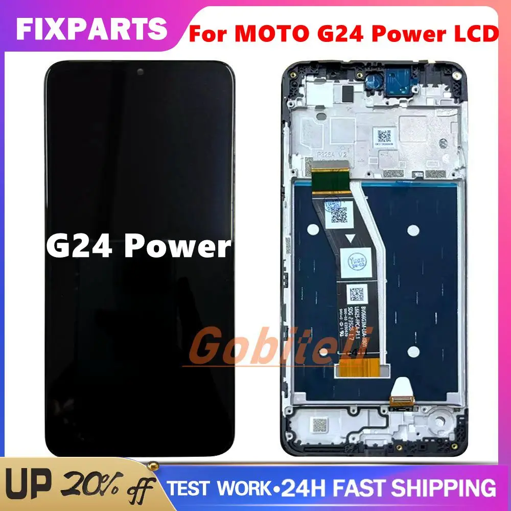 

For Motorola Moto G24 Power LCD Display Touch Panel Digitizer Assembly Screen Replacement For Moto G24 power LCD With Frame