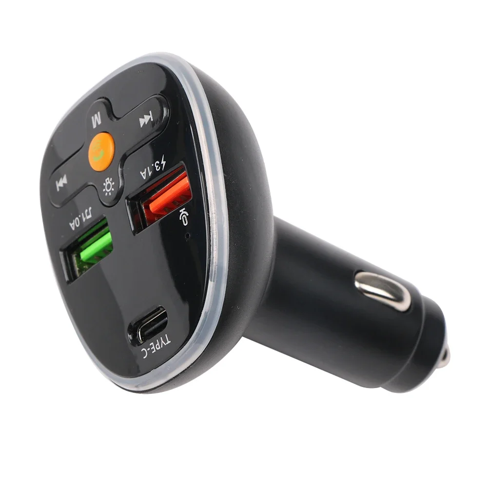 Newest Bluetooth 5.0 FM Transmitter Handsfree Car Radio Modulator MP3 Player Type-C Dual USB Super Quick Charge Adapter for Car