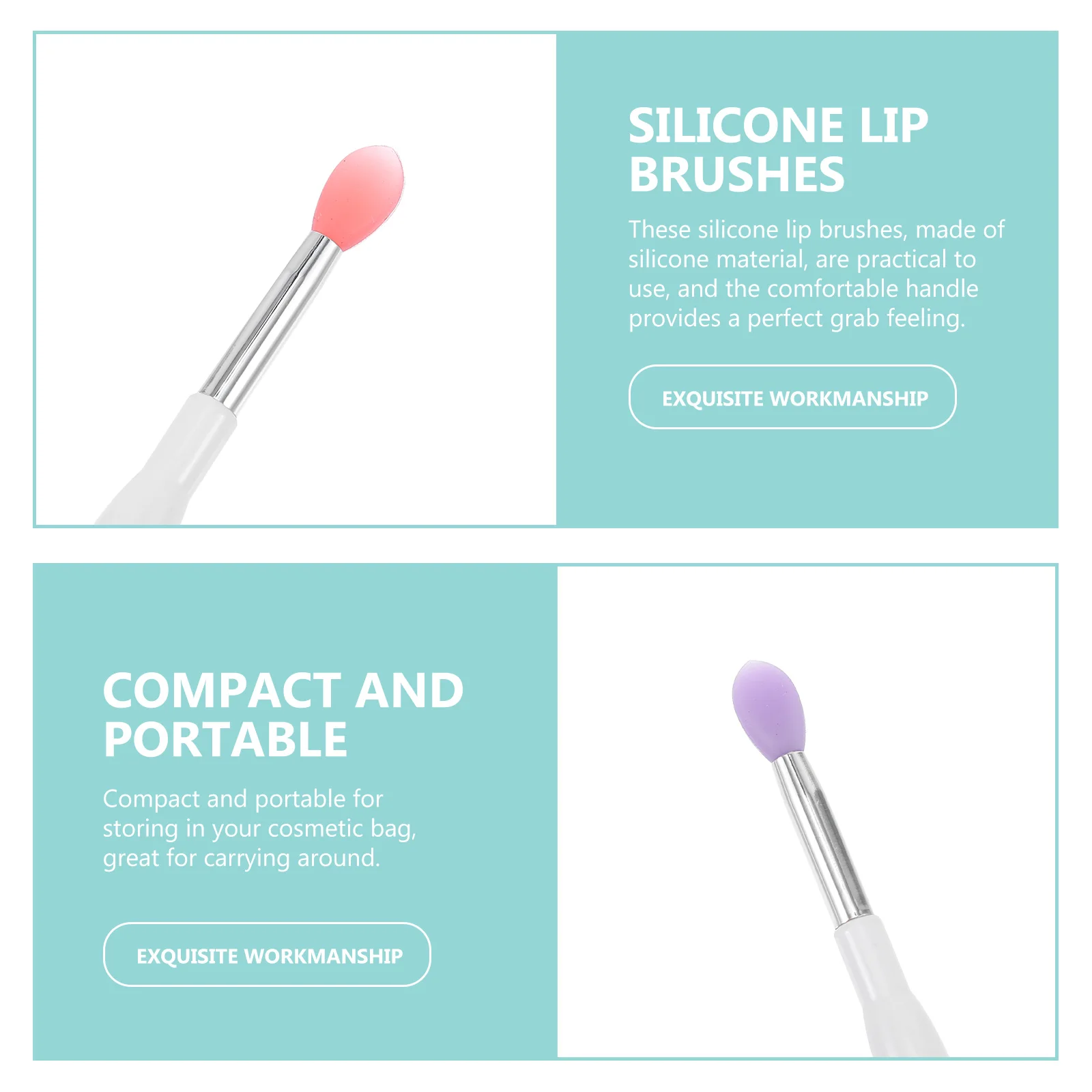 10pcs Silicone Lip Brush Compact Portable Eyeshadow Applicator Makeup Tool Suits Women Beauty Accessory Professional