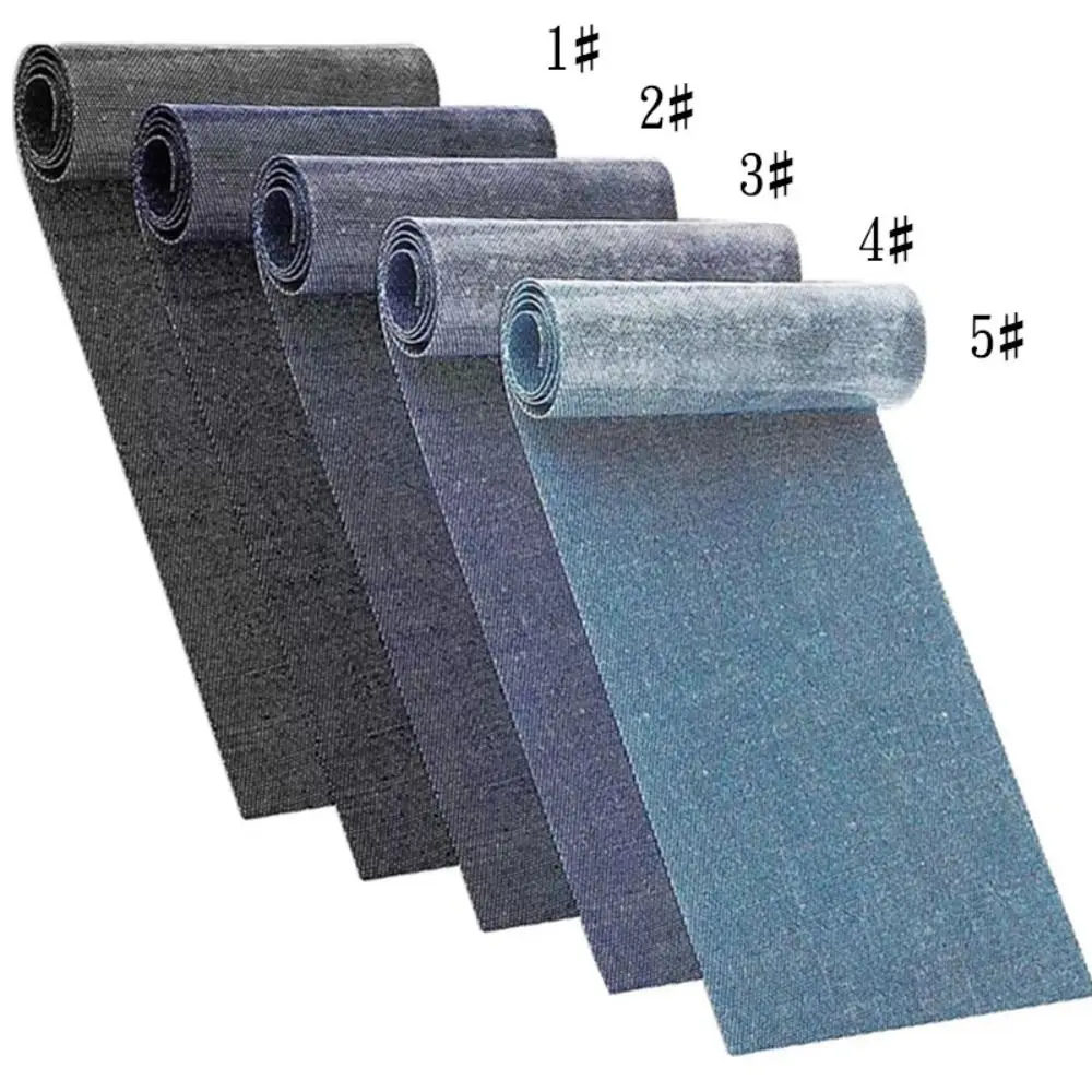 5Roll/Pack Pants Jean Iron On Fabric Denim Patches Apparel Sewing Repair Patch Clothes Stickers