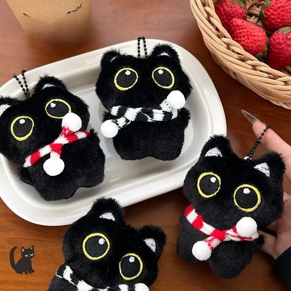 MINISO милый черный кот брелок идеально подходит для женщин дамы Хэллоуин Рождество день рождения рюкзак сумка кошелек украшение