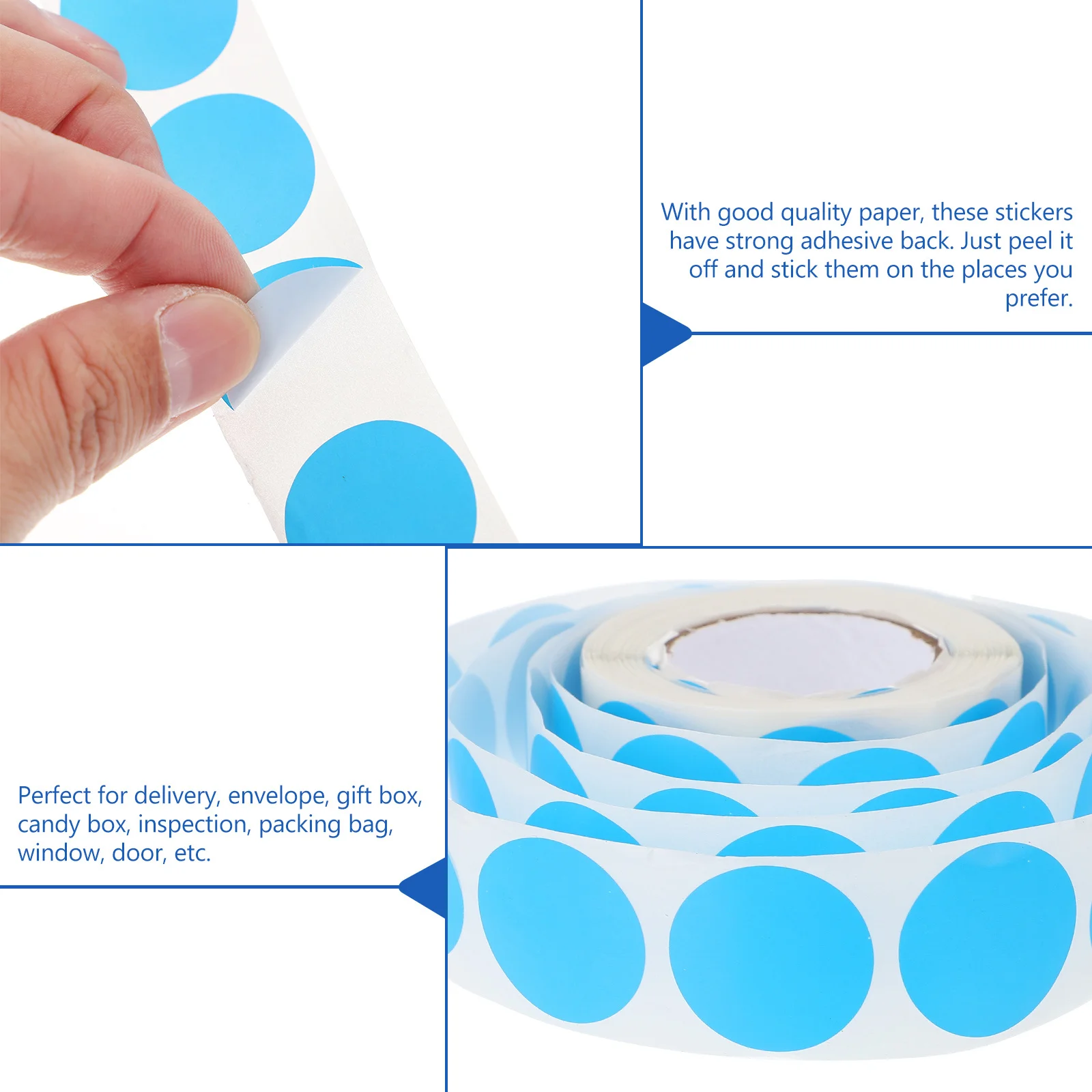 1 Roll Round Label Stickers Circle Dots Decals For Coding Marking Organizing Office School Home Projects Self-Adhesive Removable