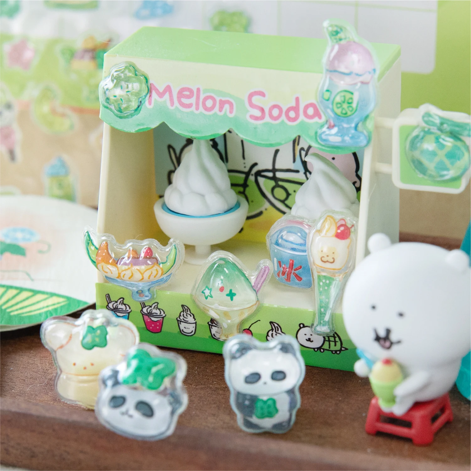1pcs/Die-cut 3D embossed stickers; Cute Dessert House series; DIY creative toy sticker art