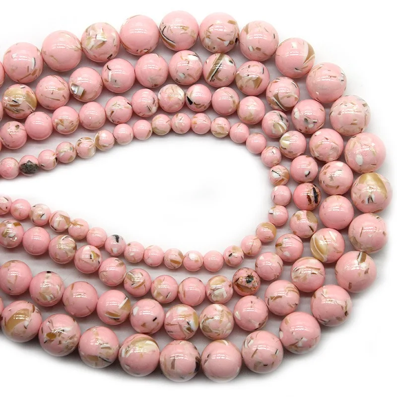 6 8 mm turchesi naturali Howlite pietra conchiglia colorata turchesi perline allentate rotonde per gioielli che fanno accessori per bracciali 15\'\'