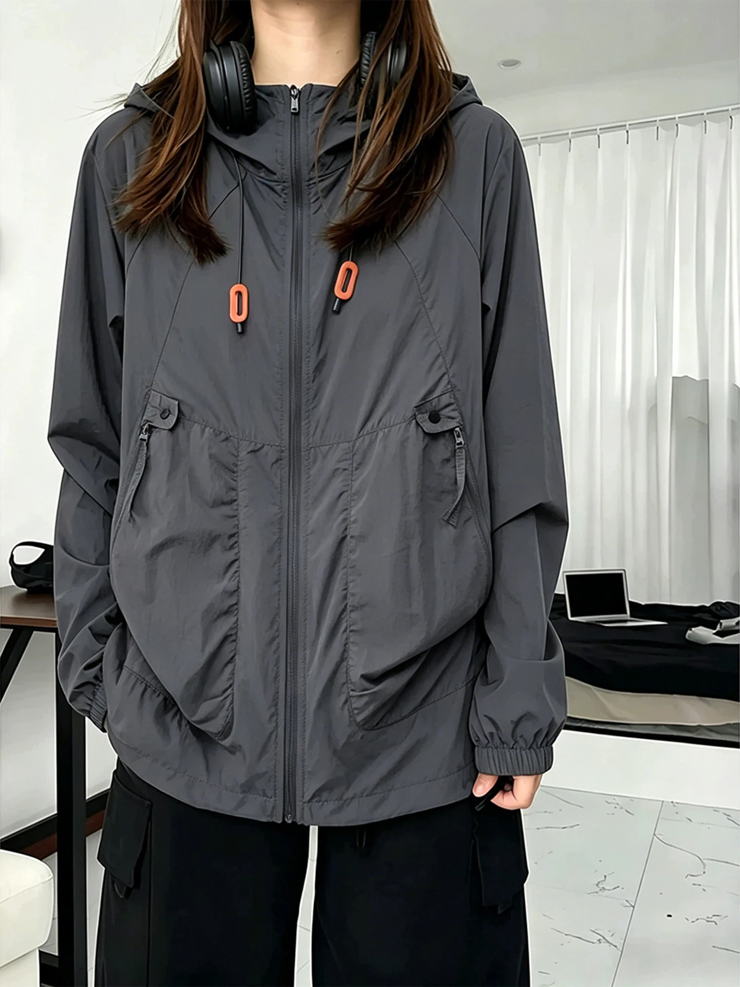 Ice Silk Cool Feeling Sun Protection Clothing Men's Summer Thin Outdoor Functional Workwear Quick Dry Jacket Youth Fashion