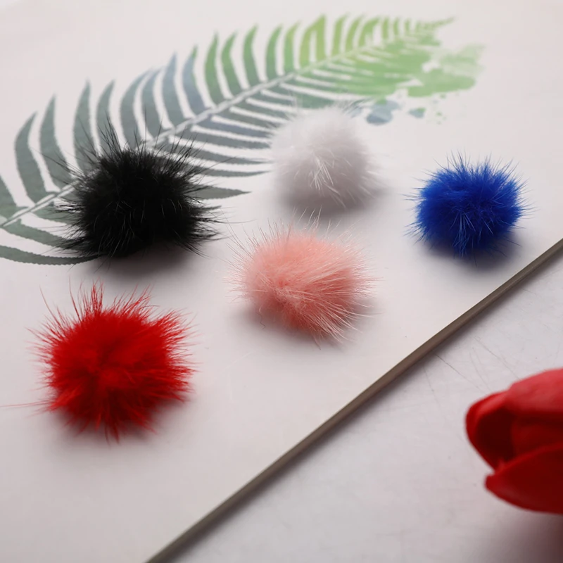 Mini Pom Poms Costura Suprimentos, Unhas Art Design, Mink Bola De Pele, DIY Pompones, 10Pcs