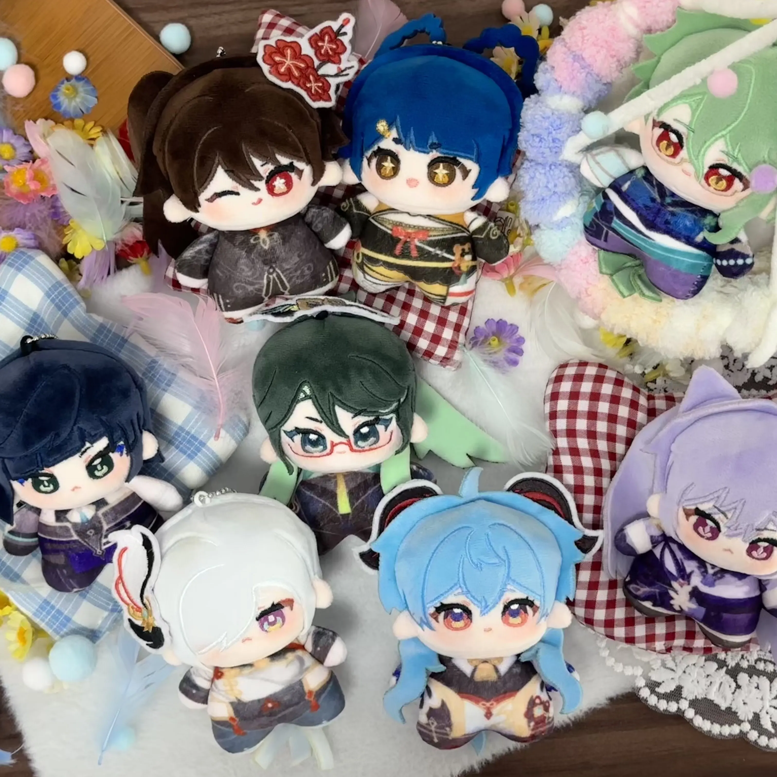 

Плюшевая игрушка-кукла Genshin Impact: Байчжу, Илань, Сяньюнь, Шэньхэ, Сянлин. Милая аниме-фигурка из хлопка с принтом, плюшевый брелок-кукла Нуну.