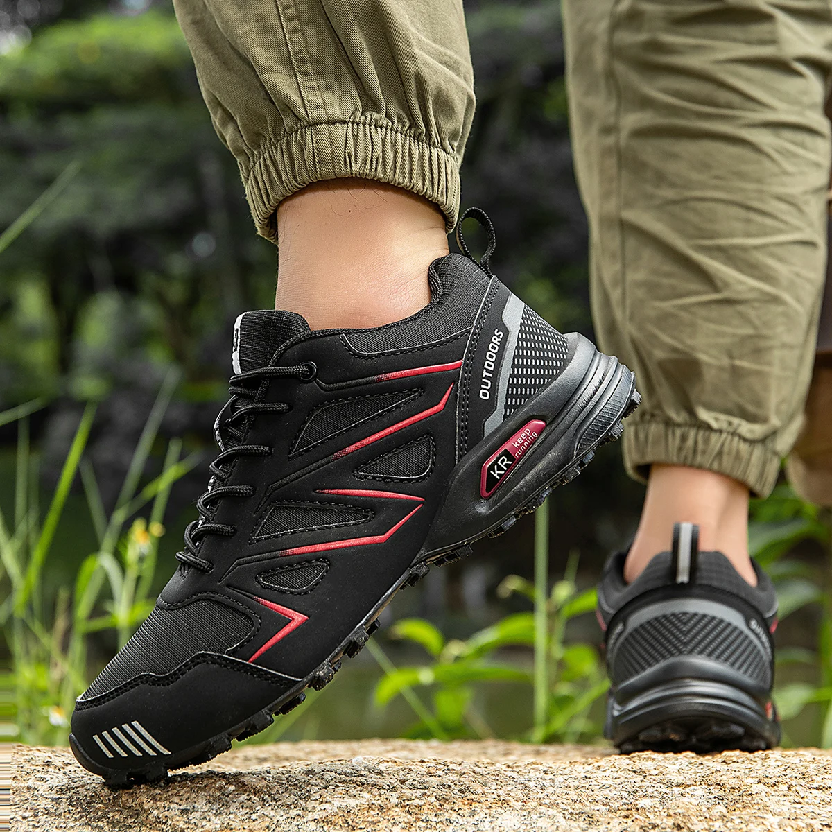 Wasserdichte Herren-Wanderschuhe, atmungsaktives Obermaterial, geeignet für jedes Gelände, Outdoor-Offroad, rutschfest, verschleißfest, Sportschuhe – Detail 33