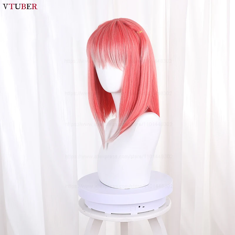 Nakano Nino Cosplay Wig High Quality Anime Pink Gradient White Heat Resistant Synthetic Hair Halloween Party Wigs + Wig Cap